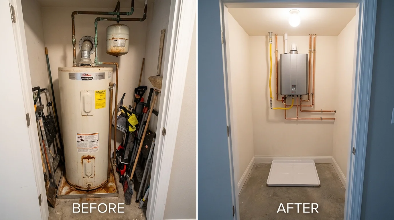 Tank water heater versus wall-mounted tankless unit comparison for Meadville, MS homeowners